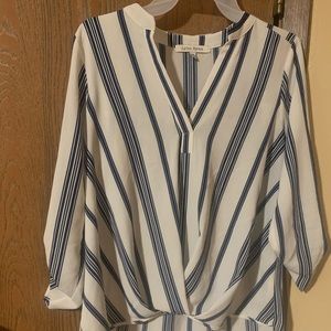 Cute striped high low blouse